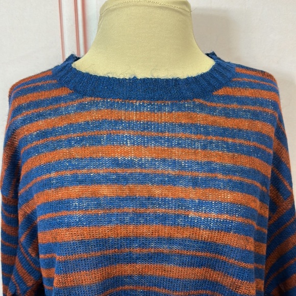 Kerisma brand Blue and Brown Stripe Lightweight knit Top - Picture 2 of 8